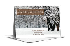 Christmas Seasonal Snow Covered Trees Cards  7.875
